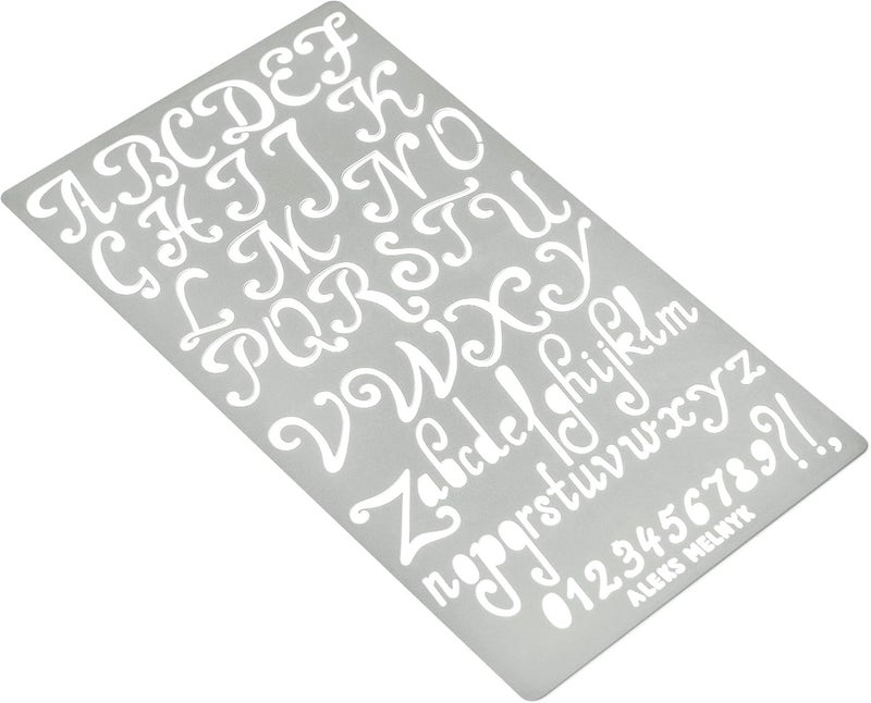 Aleks Melnyk No.34 Metal Stencils, Pyrography, Wood Burning kit 3 PCS Templates, Letters Stencils for Engraving Wood and Patterns, Alphabet and Number, Lettering, Letting, Bullet Journaling - Image 4